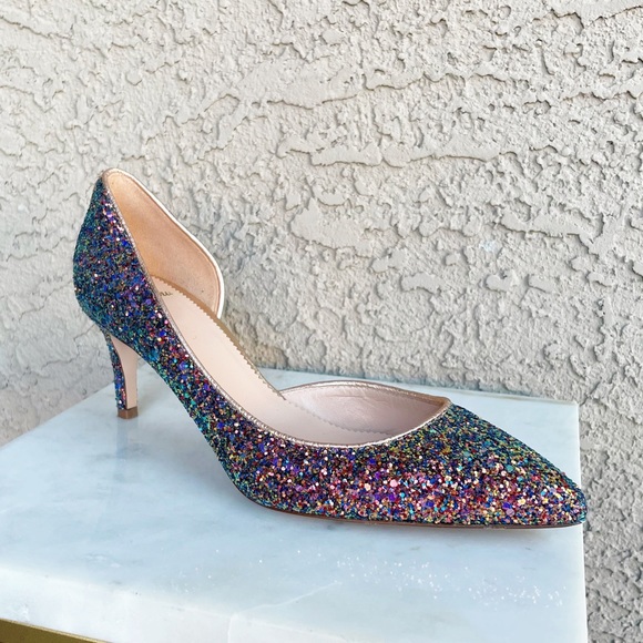 J.CREW Pink Multicolor Ombré Holographic Glitter Colette D’Orsay Pumps Heels 6 - Picture 14 of 16
